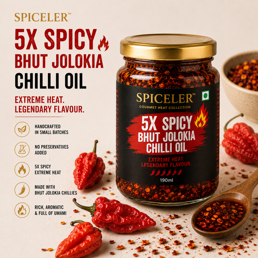5x Spicy Bhut Jolokia Chilli Oil
